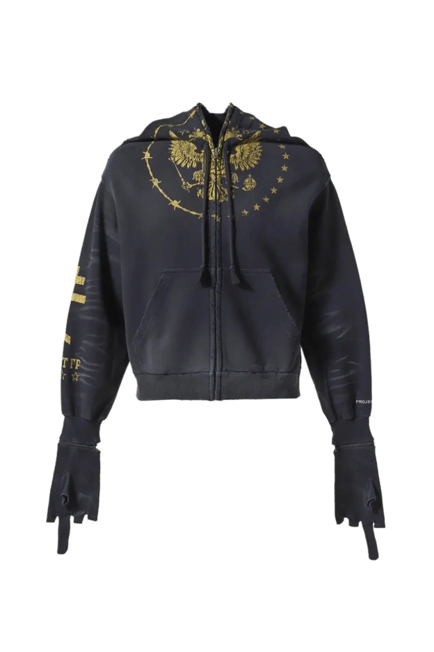 Boynextdoor Leehan Inspired Washed Black Zygon Zip Hoodie