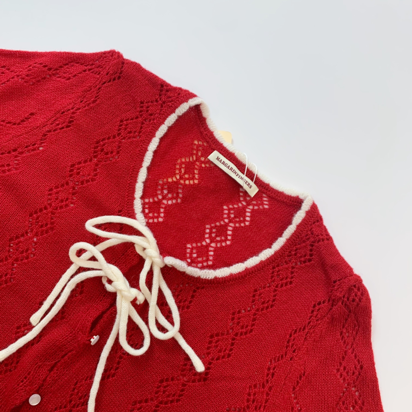 Bow Tie Slim Short Knit Cardigan-IVE Wonyoung