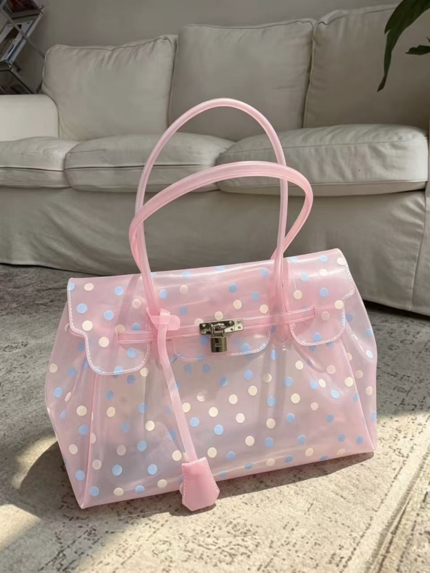 Horizontal Candy Polka Dot TPU Jelly Tote Bag jellyfirkin bag-jelly bag