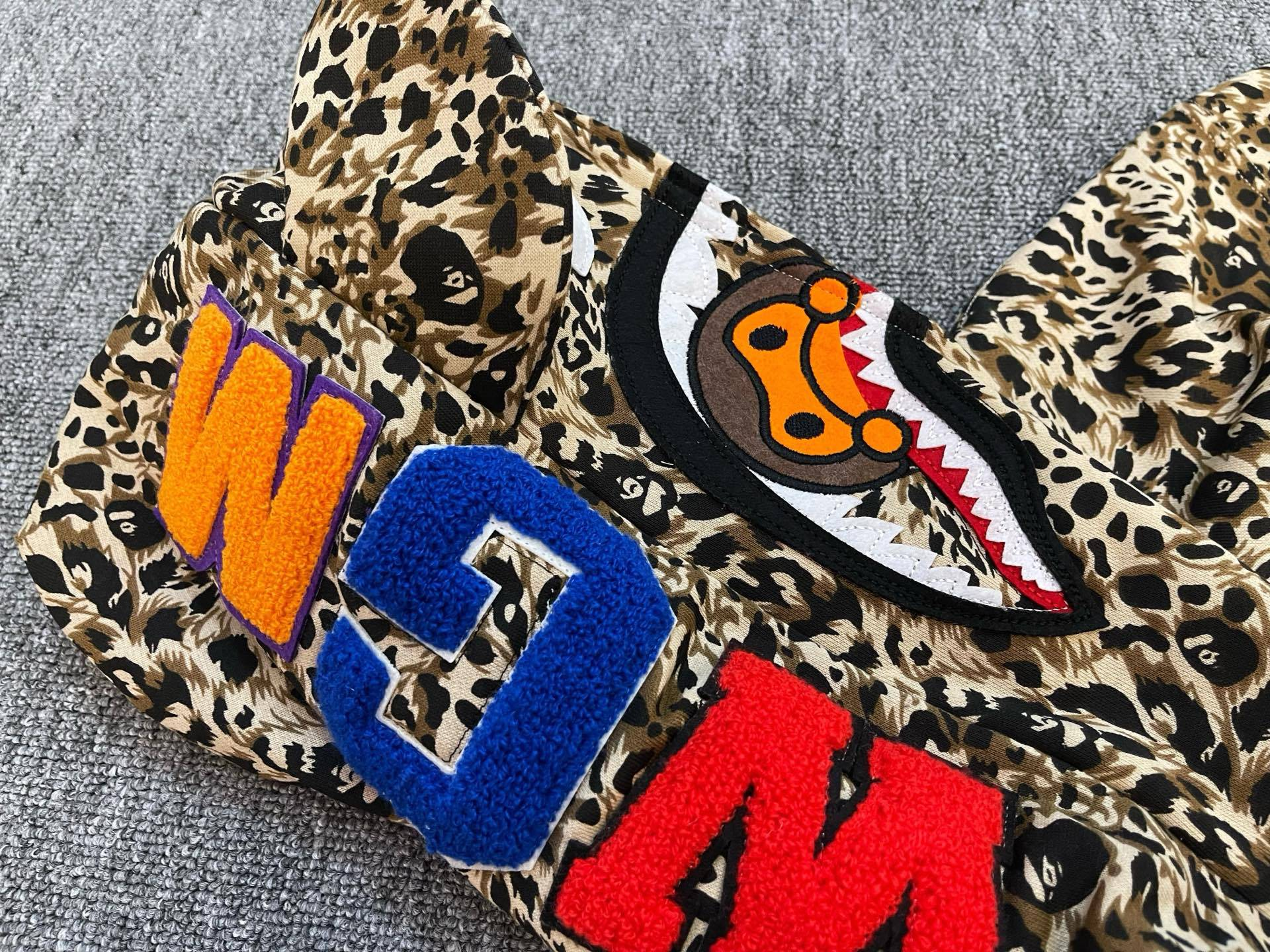 Enhypen Jungwon Inspired Wild Leopard Pattern Milo Shark Full Zip Hoodie