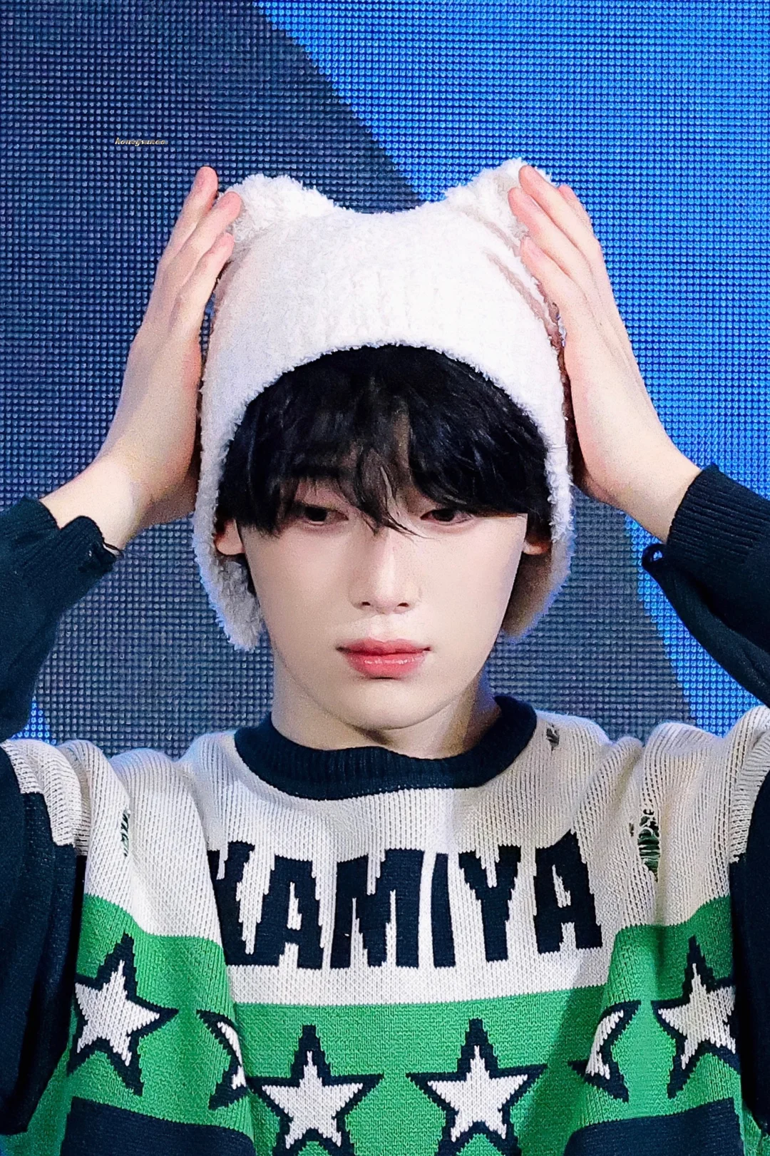 Enhypen Sunoo Artist Made Inspired Fuzzy Bear Beanie