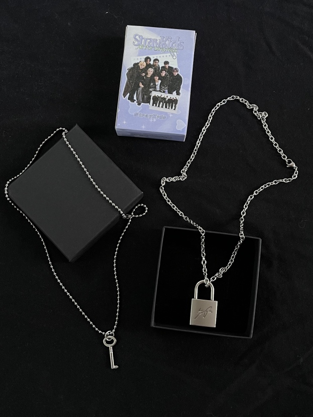 Straykids Hyunjin Inspired Initial Lock Pendant Necklace