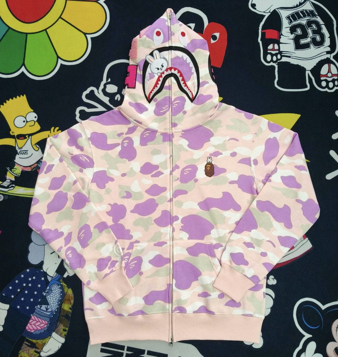 StrayKids LeeKnow BAPE Inspired Bape camo zip-up  hoodie-Stray Kids