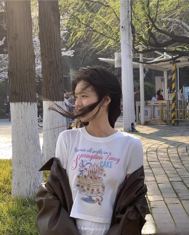 Lesserafim Yunjin Cake Patterned Crop Top 