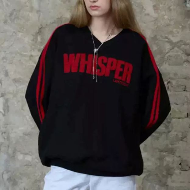 Loose V-Neck Sweatshirt-Aespa Giselle