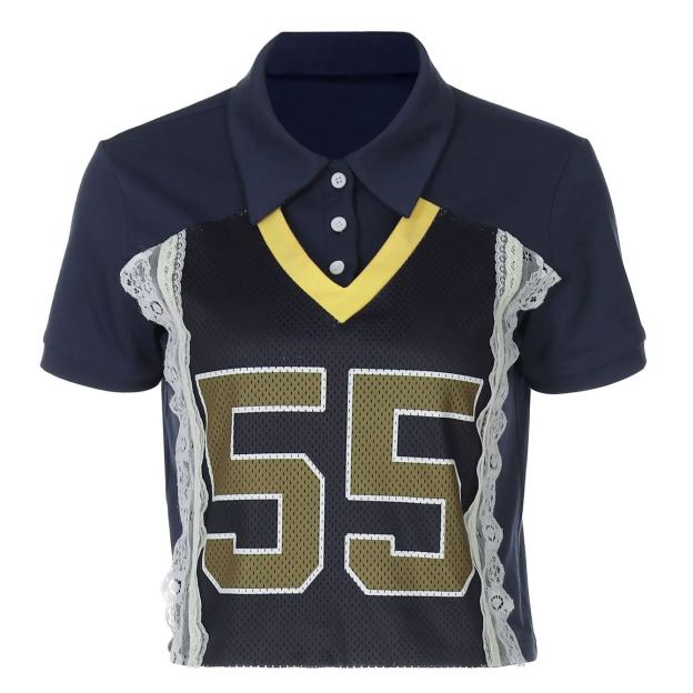 Patchwork Printed Short Sleeve T-Shirt-Blackpink Jennie