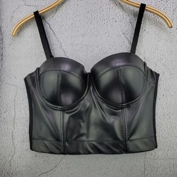 Leather elastic camisole undershirt-Straykids concert outfitidea for STAY