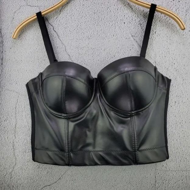 Leather elastic camisole undershirt-Straykids concert outfitidea for STAY