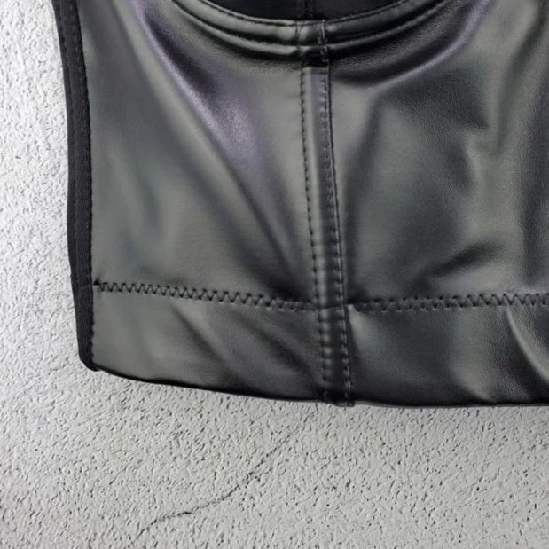 Leather elastic camisole undershirt-Straykids concert outfitidea for STAY