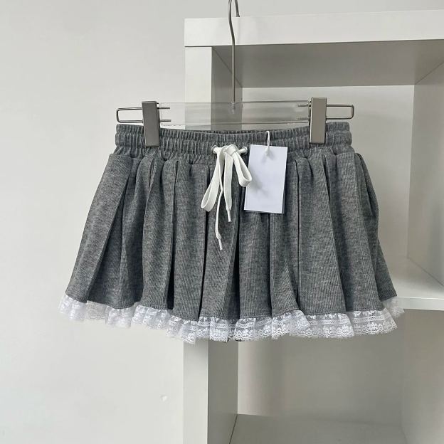 Gray Knit Lace Lace Panty Dress-Blackpink Jennie