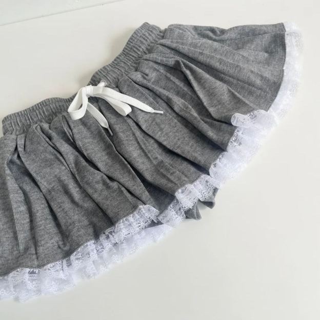 Gray Knit Lace Lace Panty Dress-Blackpink Jennie