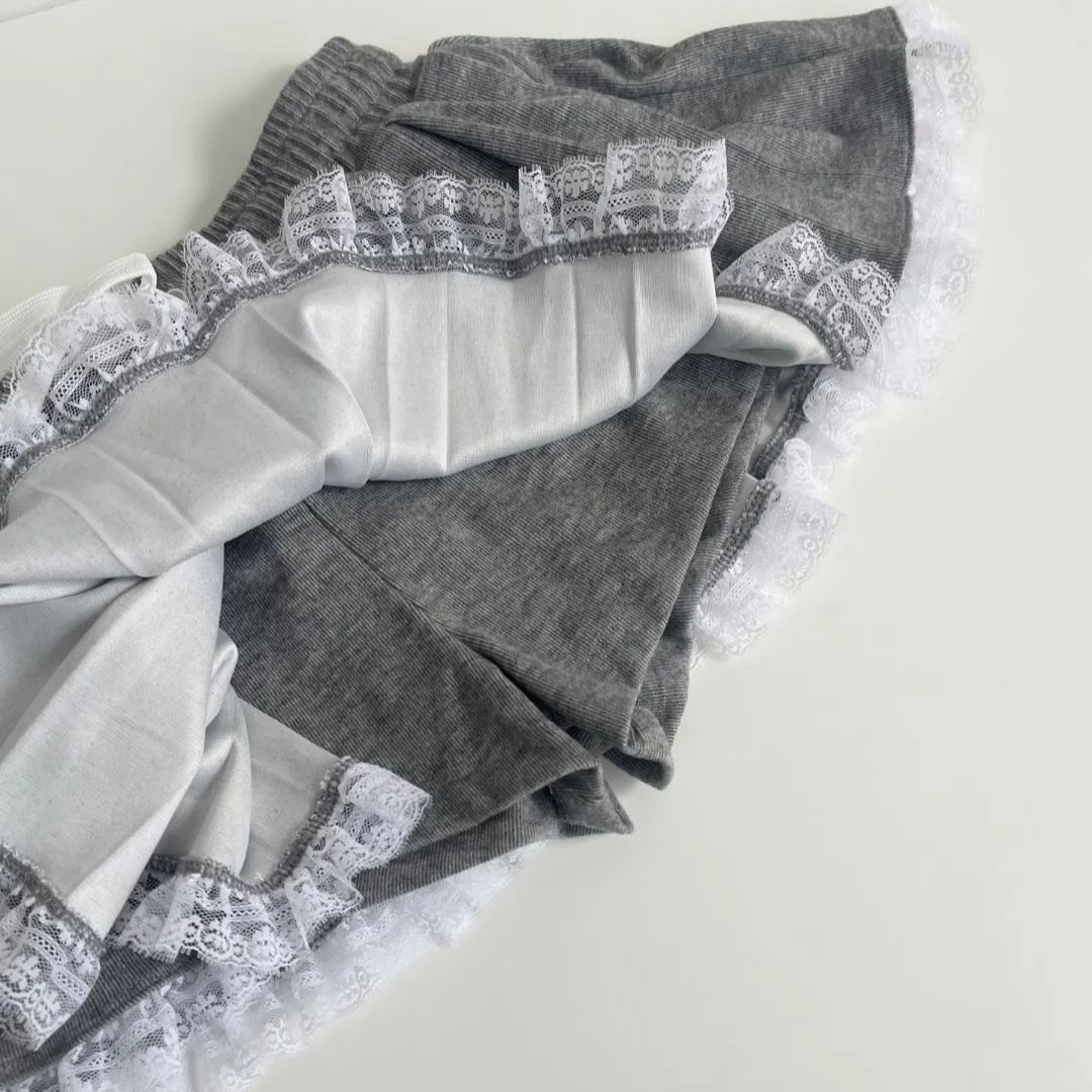 Gray Knit Lace Lace Panty Dress-Blackpink Jennie