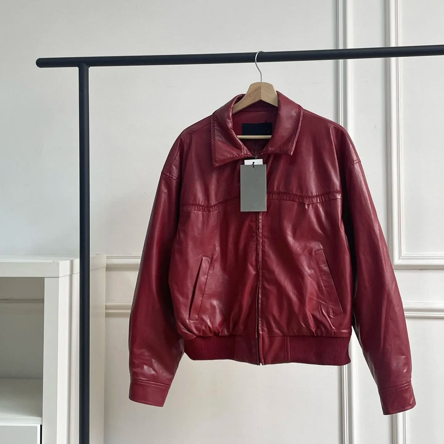 Red Leather Jacket-Blackpink Jennie