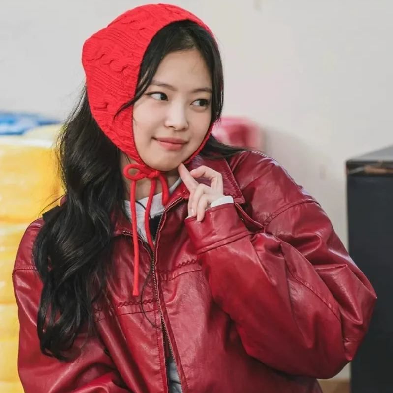 Red Leather Jacket-Blackpink Jennie