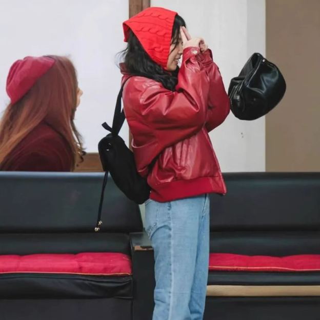 Red Leather Jacket-Blackpink Jennie
