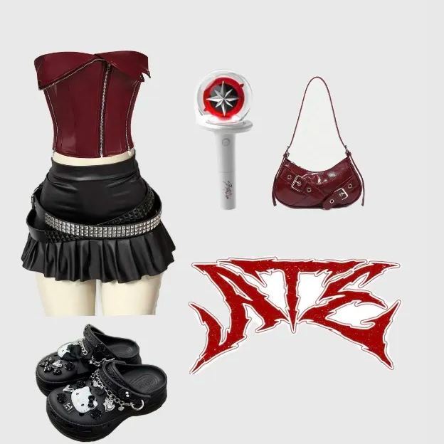 Slim high waist bustier skirt-Straykids concert outfitidea for STAY