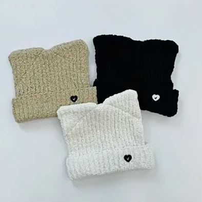 Love Cat Ears Knitted Woolen Hat-Seventeen Wonwoo&Aespa Winter