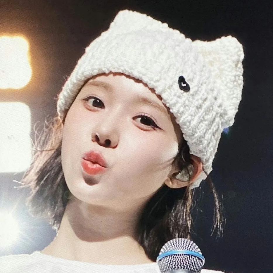 Love Cat Ears Knitted Woolen Hat-Seventeen Wonwoo&Aespa Winter