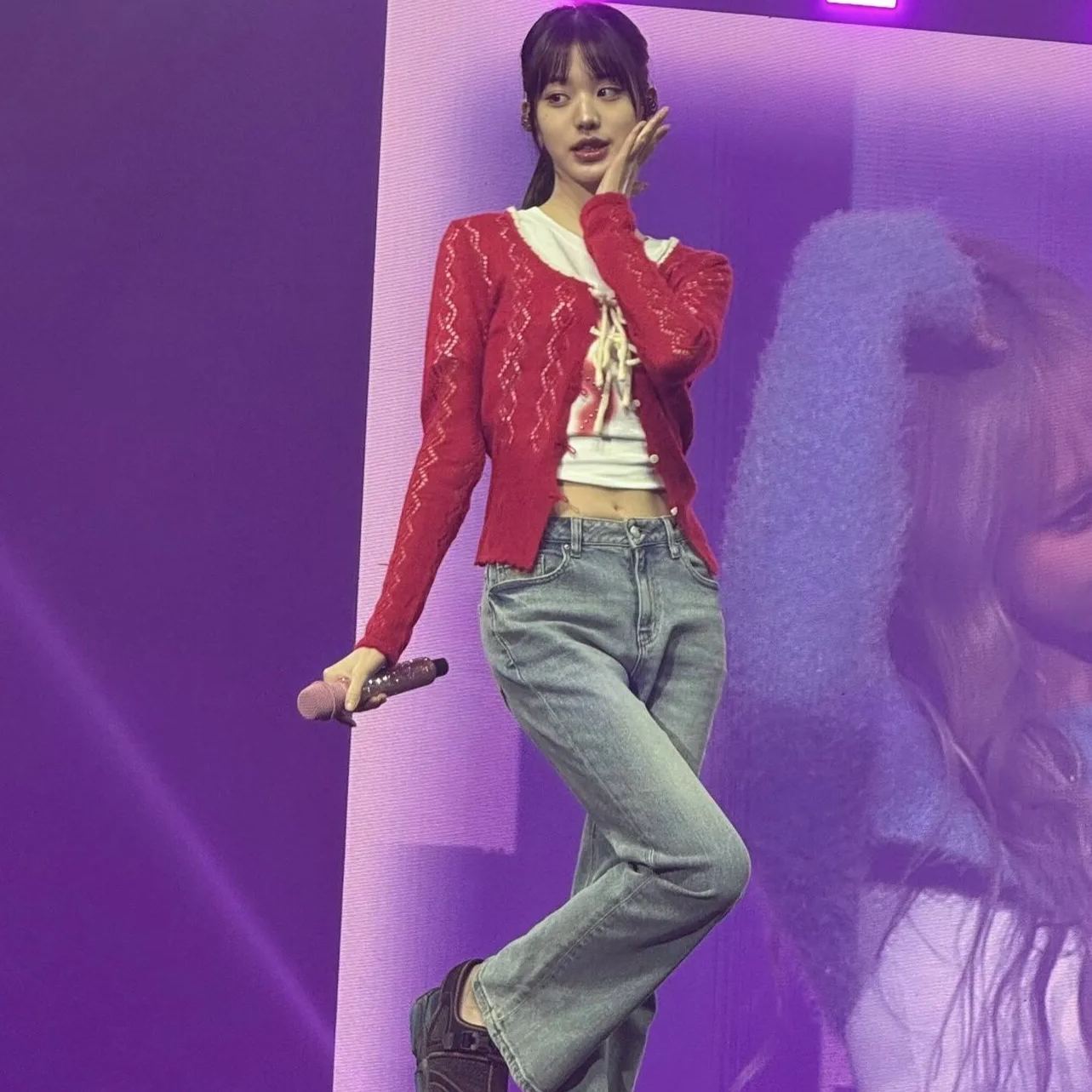 Bow Tie Slim Short Knit Cardigan-IVE Wonyoung