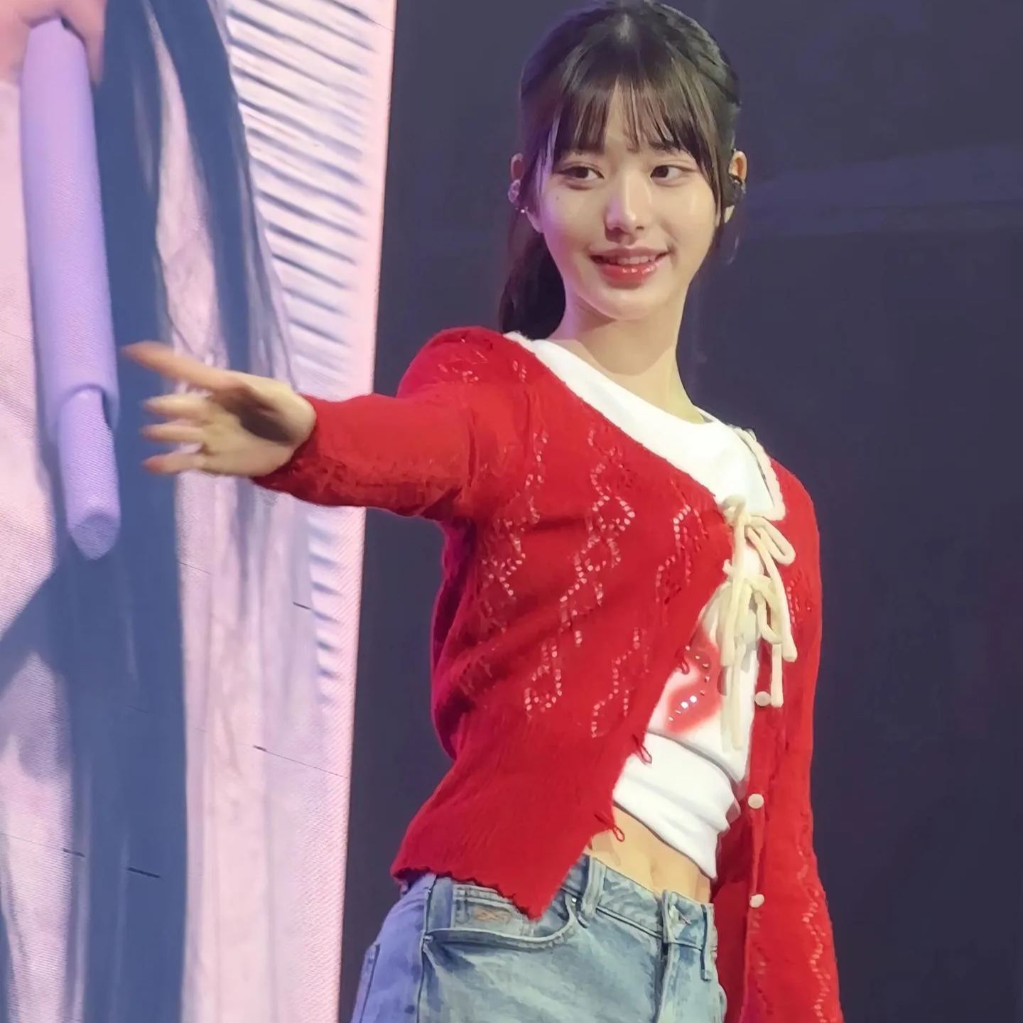 Bow Tie Slim Short Knit Cardigan-IVE Wonyoung