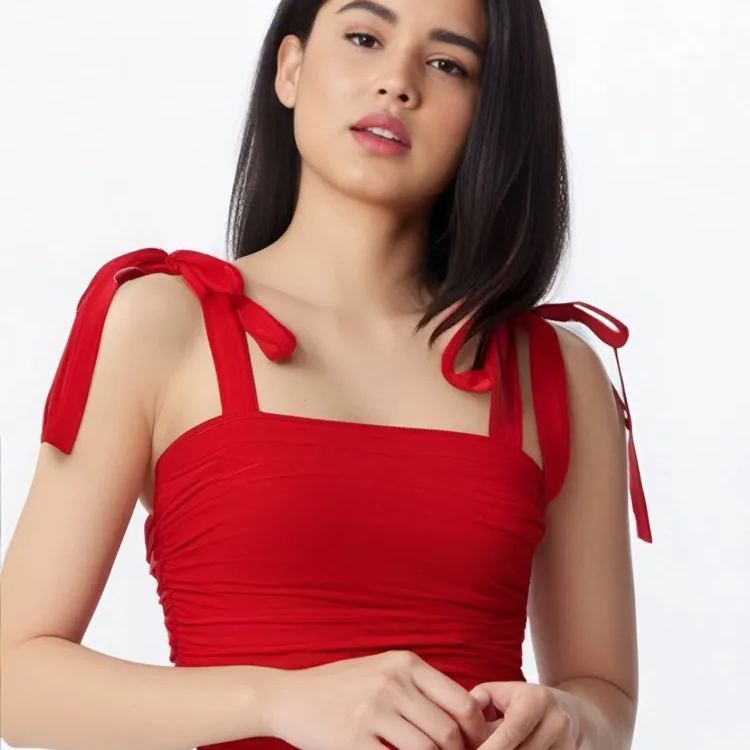 Bow Tie Sleeveless Camisole Top-Outfitidea For BlinksBLACKPINK-Inspired Fashion