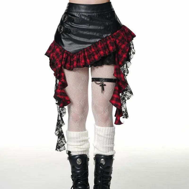 Irregular ruffled plaid skirt-Straykids concert outfitidea for STAY