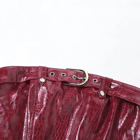 Snake Print Leather Buckle Tube Top -Straykids concert outfitidea for STAY