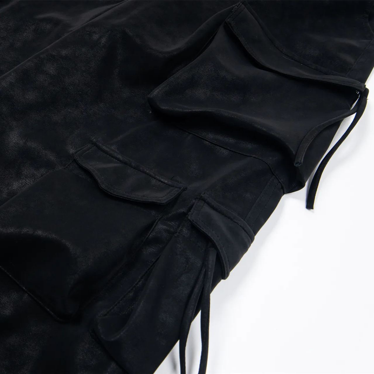 Multi-Pocket Straight-Leg PU Pants -Straykids concert outfitidea for STAY