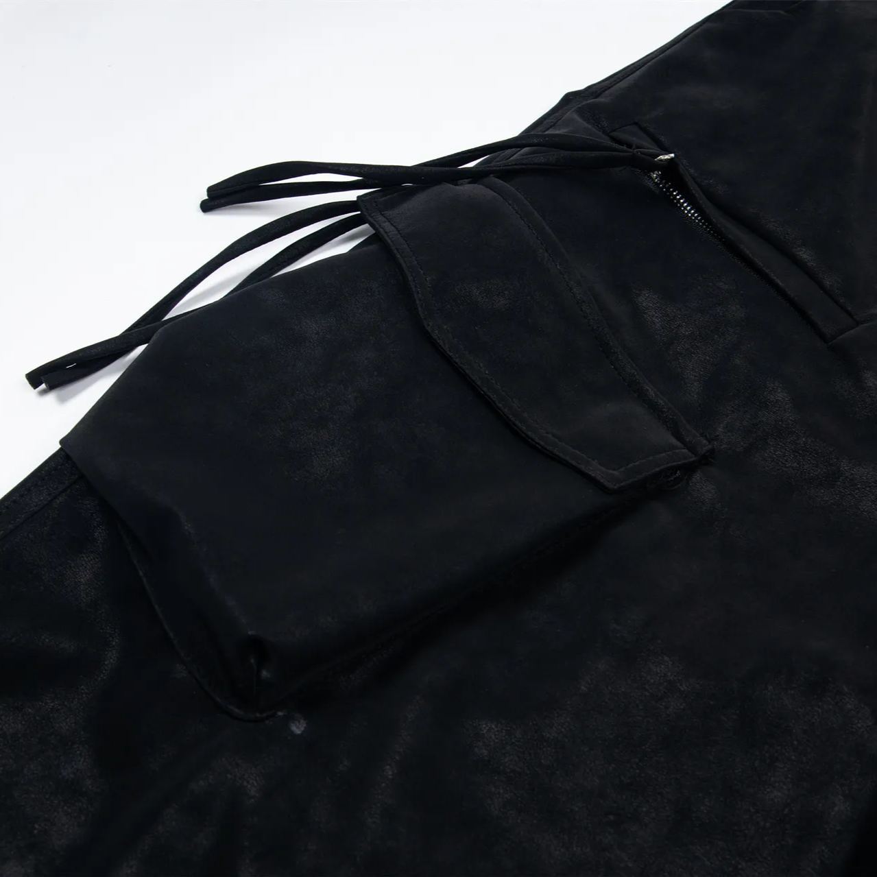 Multi-Pocket Straight-Leg PU Pants -Straykids concert outfitidea for STAY