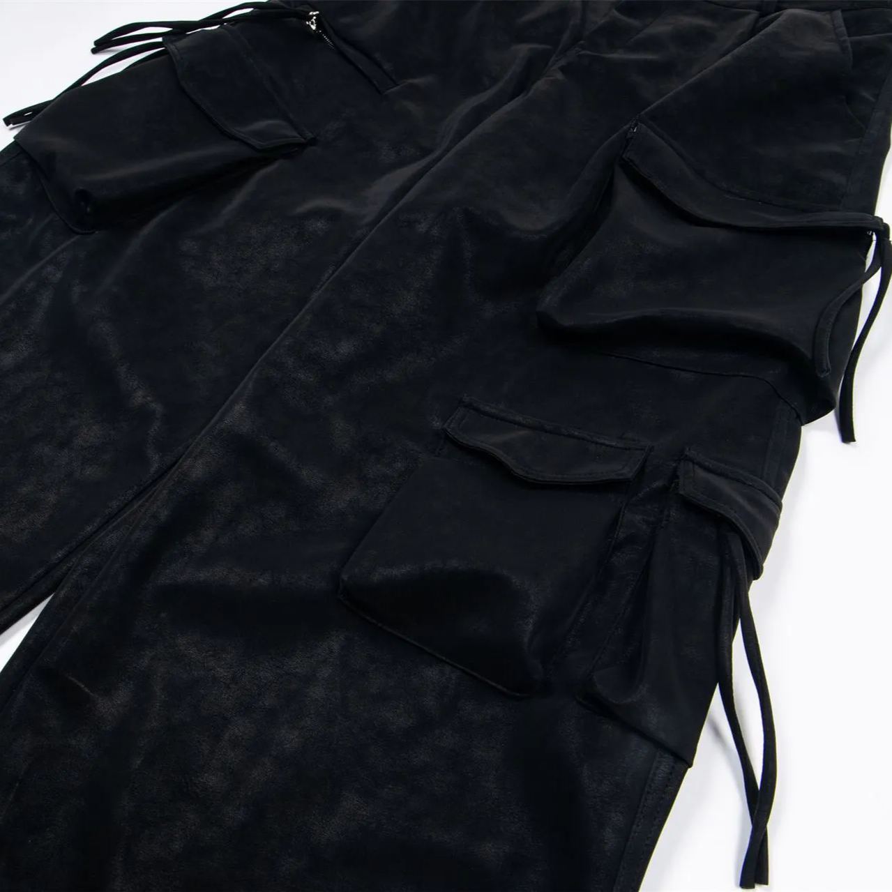 Multi-Pocket Straight-Leg PU Pants -Straykids concert outfitidea for STAY