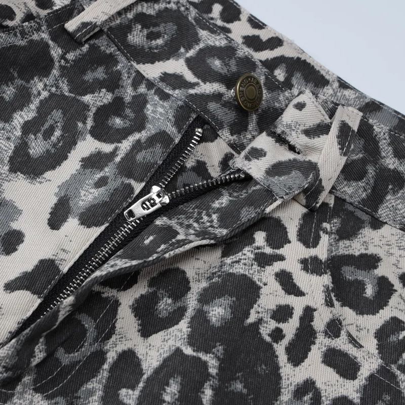 Leopard print low-rise straight-leg pants-Aespa Ningning