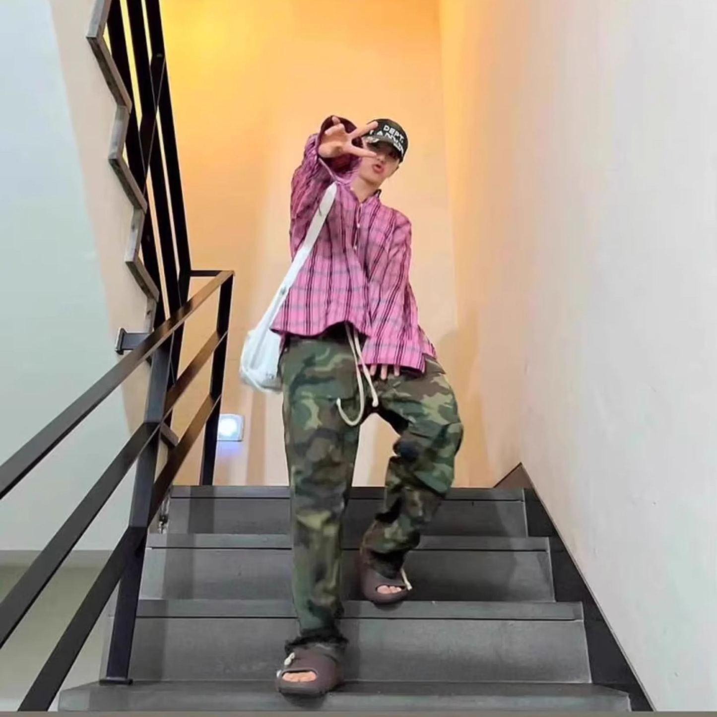 Pink Plaid Shirt Jacket-Hoshi Seventeen