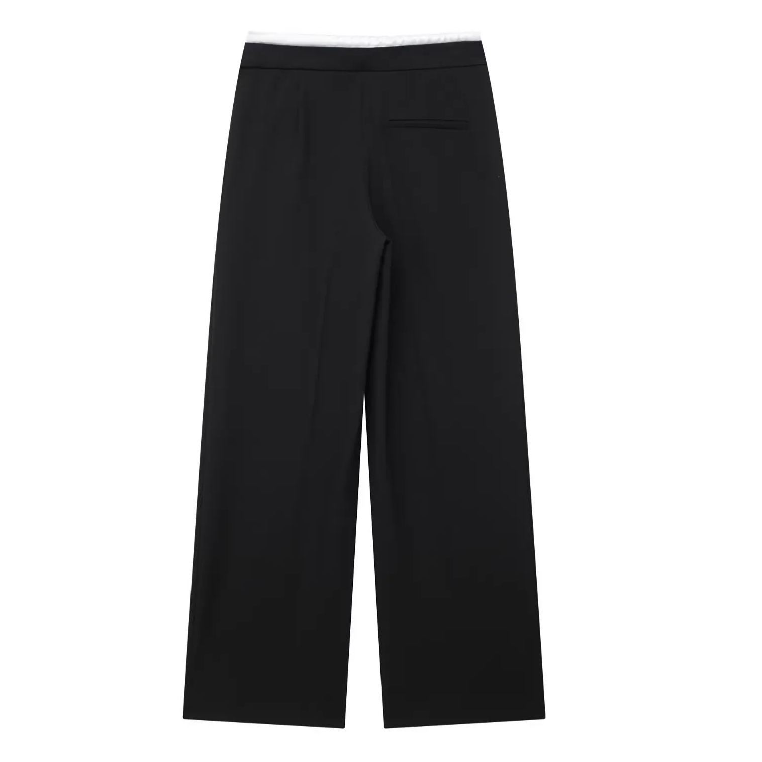 White Waist Drawstring Straight Leg Pants-Aespa Winter