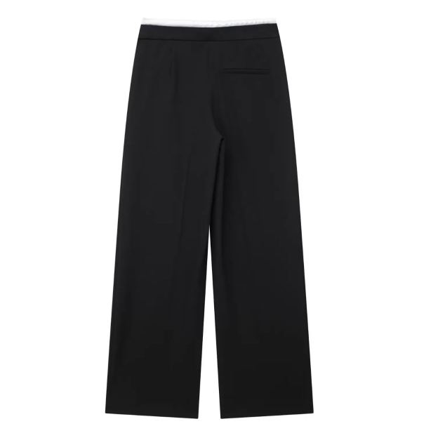 White Waist Drawstring Straight Leg Pants-Aespa Winter
