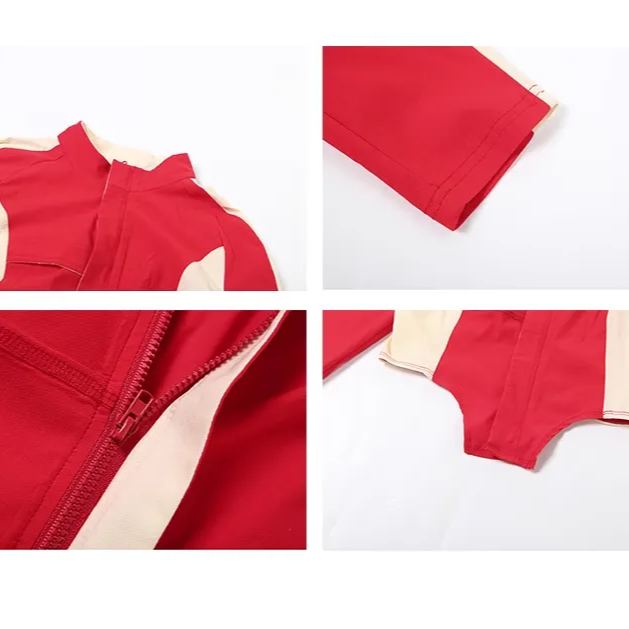 Colorblcoked Zipper Jacket Mini Skirt Set-Blackpink Jennie