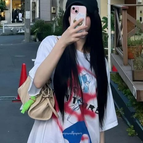 Harajuku cartoon short sleeve shirt-karina Aespa
