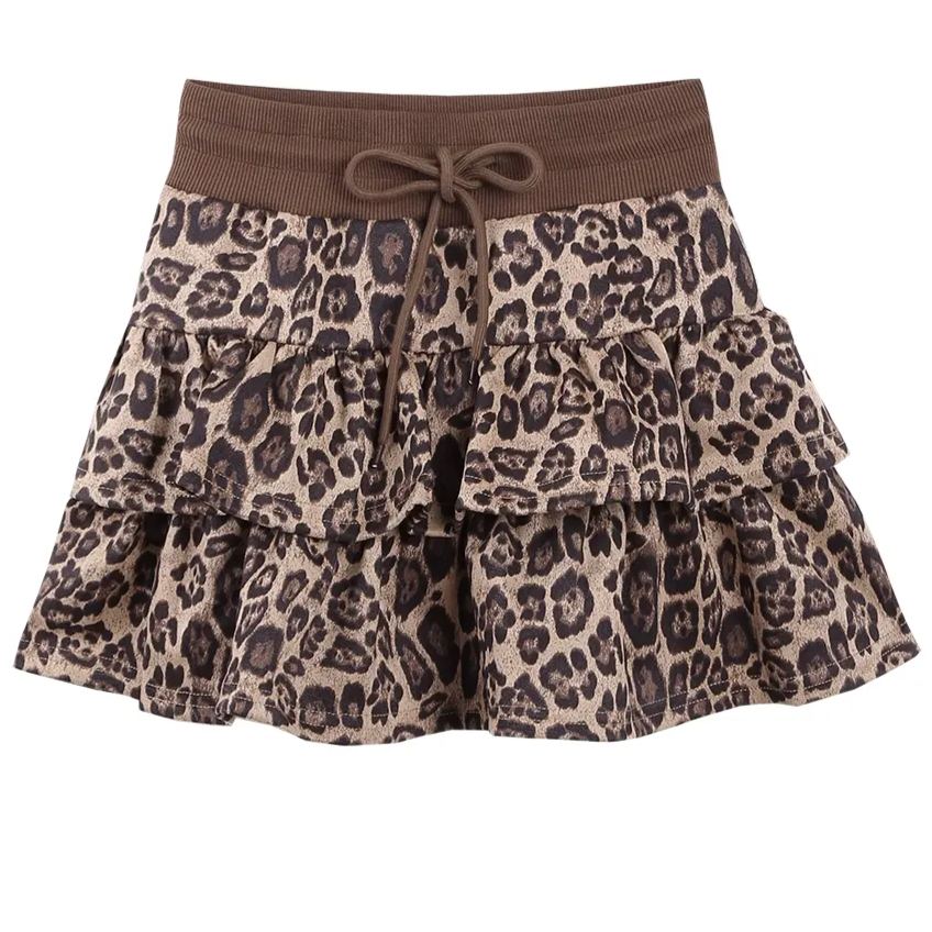 Leopard Ruffled Mini Skirt-Rei IVE