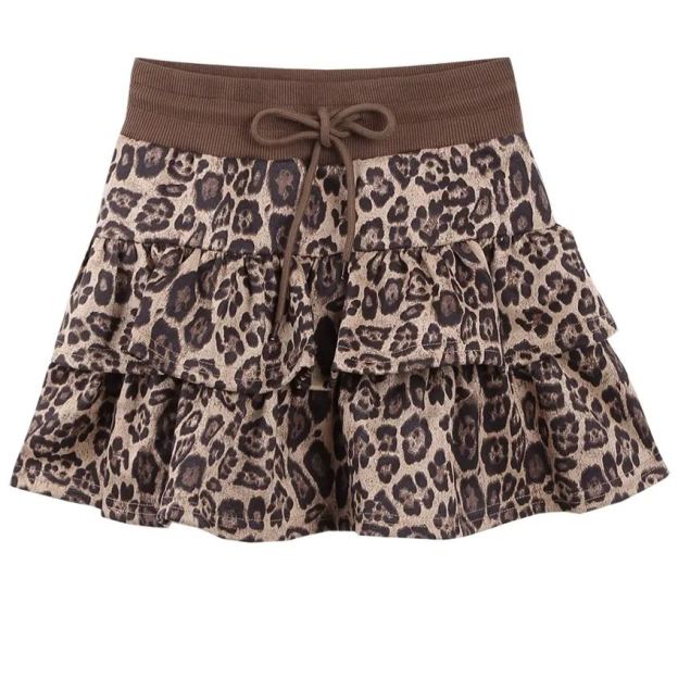 Leopard Ruffled Mini Skirt-Rei IVE