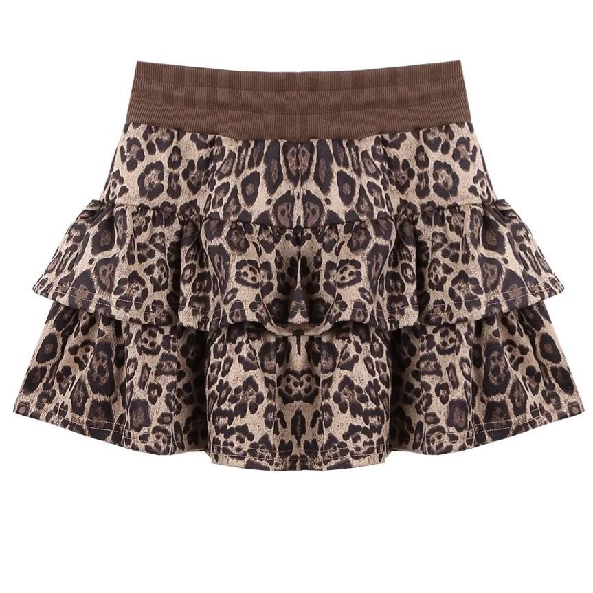 Leopard Ruffled Mini Skirt-Rei IVE