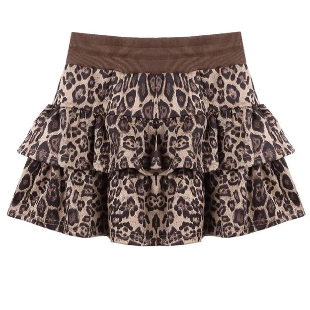 Leopard Ruffled Mini Skirt-Rei IVE