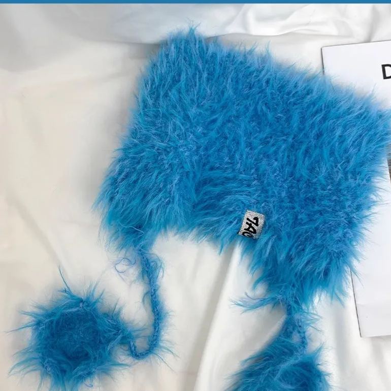 Felix-Straykids-Blue Star Cat Ear Knit Hat