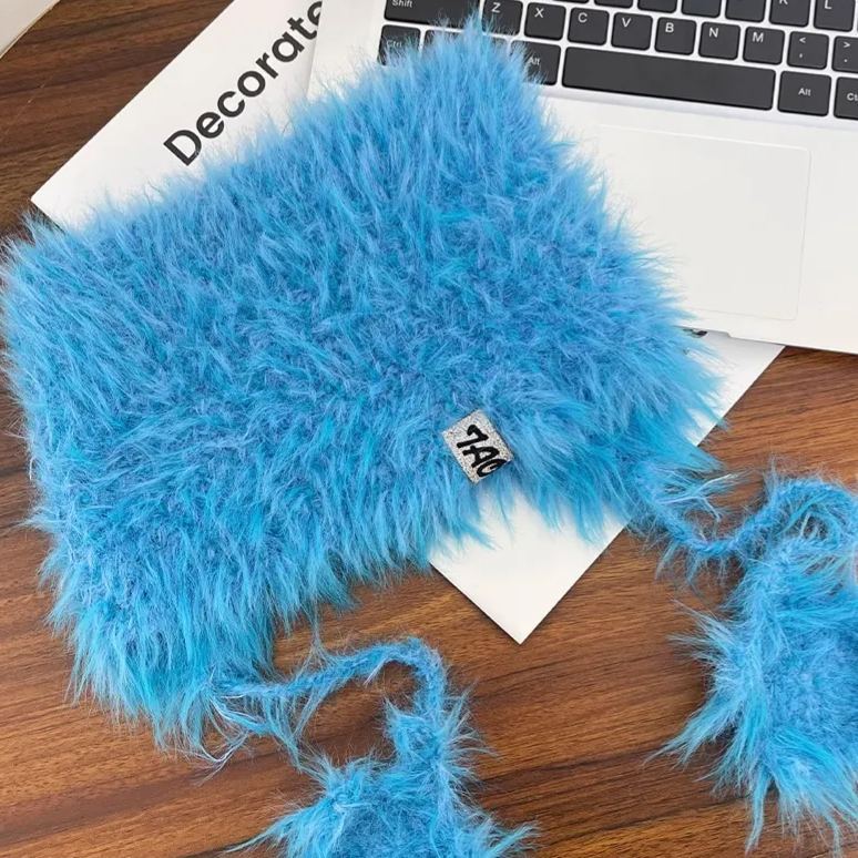 Felix-Straykids-Blue Star Cat Ear Knit Hat