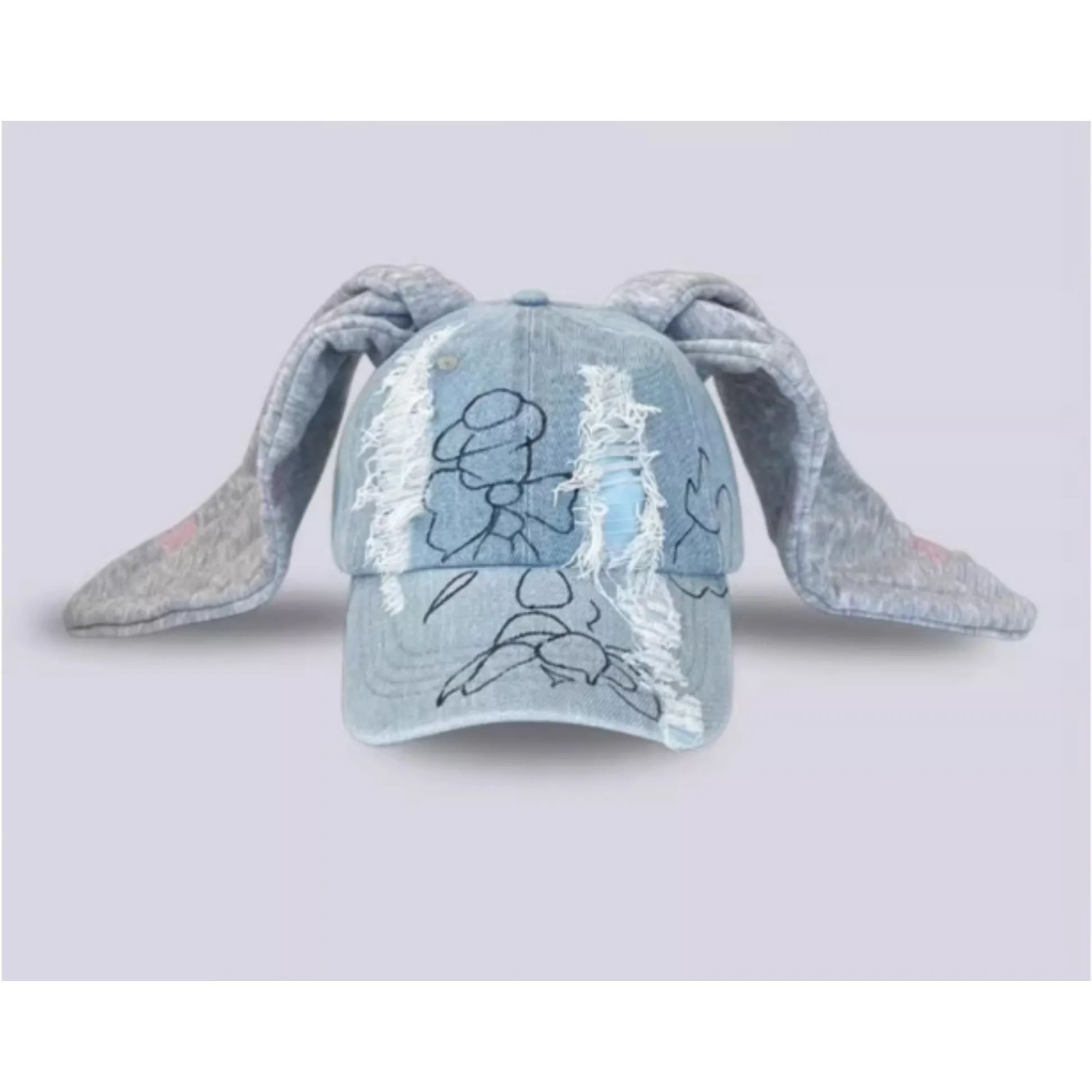 NewJeans Style Bunny Ear Brimmed Hat - NJZ