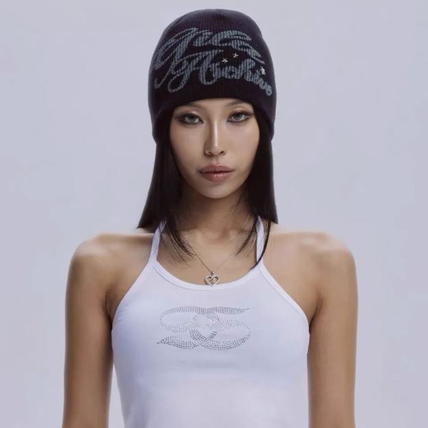 Winter Style Y2K Star Studded Knit Hat- Aespa Winter