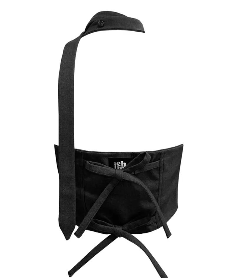 Babymonster Asa- Black Bow Halter Corset Vest Set