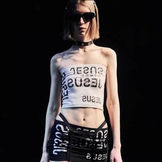 Babymonster Asa- Black Bow Halter Corset Vest Set