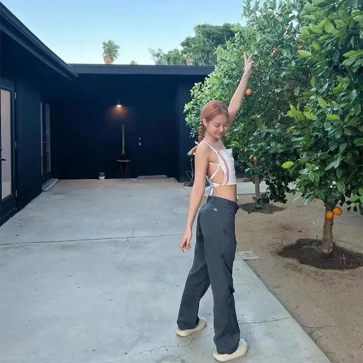 Blackpink Jennie White Backless Strap Camisole