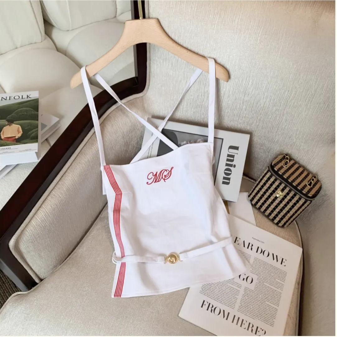 Blackpink Jennie White Backless Strap Camisole