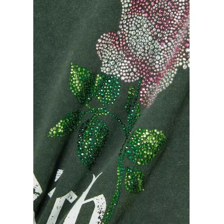 Aespa Karina & Lesserafim Kazuha Asymmetric Off-Shoulder Rose Rhinestone Vest