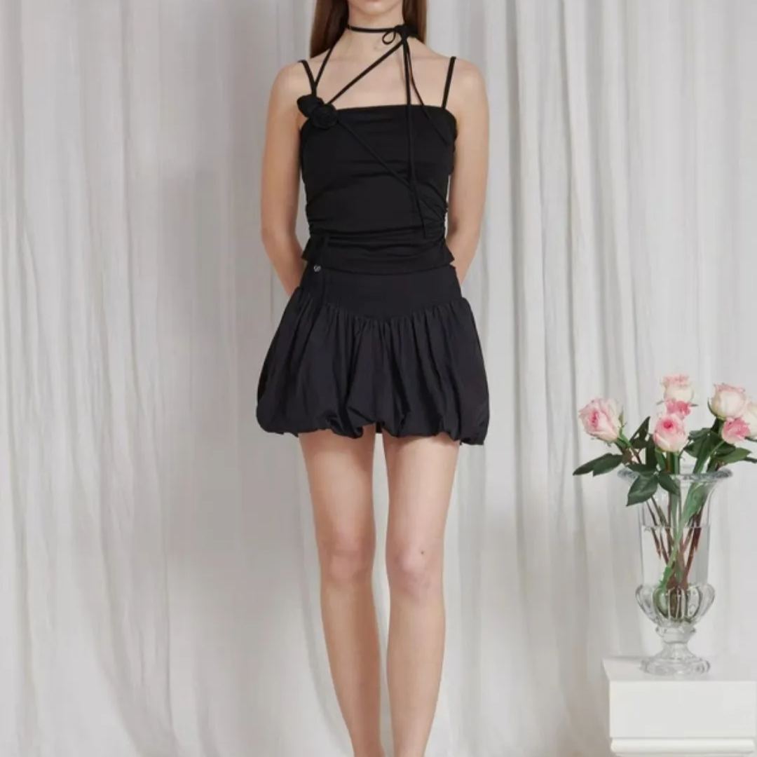 Gidle Minnie Rose Lace up Sheath Top